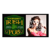 Personalized Irish Pub Sign Custom Photo Card