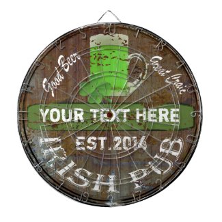 Personalized Irish pub sign Dartboard With Darts