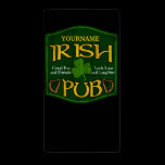 Personalized Irish Pub Sign Shipping Label