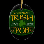Personalized Irish Pub Sign Christmas Tree Ornaments