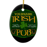 Personalized Irish Pub Sign Christmas Tree Ornaments
