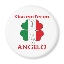Personalized Italian Kiss Me I'm Angelo magnets by KissMeTshirts Personalized Italian Kiss Me I'm Angelo magnets