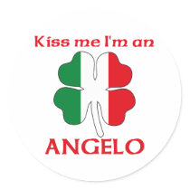 Personalized Italian Kiss Me I'm Angelo stickers