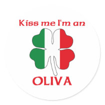Personalized Italian Kiss Me I'm Oliva stickers