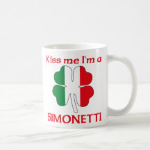 Personalized Italian Kiss Me I'm Simonetti Mugs