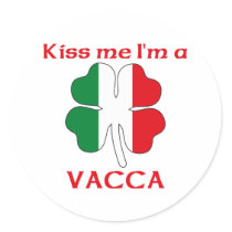 Personalized Italian Kiss Me I'm Vacca stickers