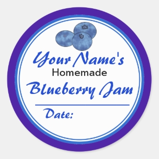 Personalized Jam Jar Labels Blueberry Jam Round