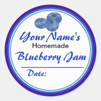 Personalized Jam Jar Labels Blueberry Jam Round