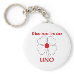Personalized Japanese Kiss Me I'm Uno keychains