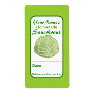 Personalized Jar Sticker Homemade Sauerkraut Label