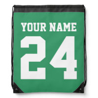 Personalized jersey number drawstring backpack bag