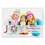 Personalized JOY Holiday Christmas Photo Card cards