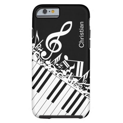 Personalized Jumbled Musical Notes and Piano Keys iPhone 6 Case
