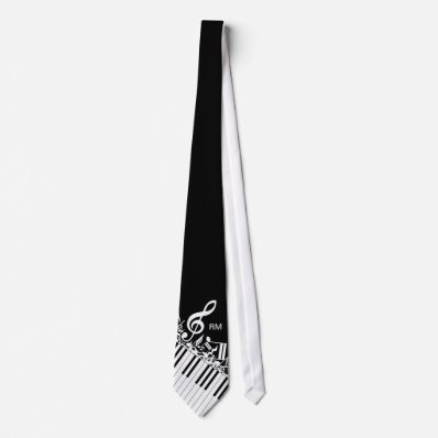 Personalized Jumbled Musical Notes and Piano Keys Tie