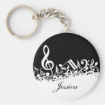 Personalized Jumbled Musical Notes Keychain