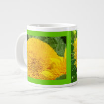Personalized Jumbo Mug gifts Yellow Sunflowers mugs