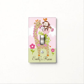 Personalized Jungle Girl Animal Stack Switch Plate Light Switch Plates