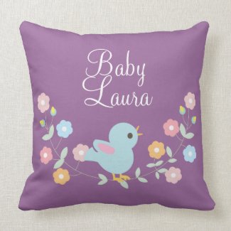Personalized Kawaii Bird and Flowers Pillows