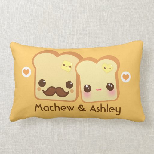 Personalized - Kawaii cute toasts couple Throw Pillow