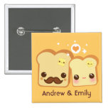 Personalized - Kawaii cute toasts couple Pins