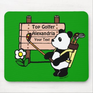 Personalized Kawaii Panda Golfer zazzle_mousepad