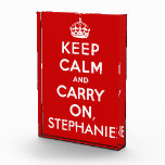 Personalized Keep Calm and Carry On Desk Plaque awards