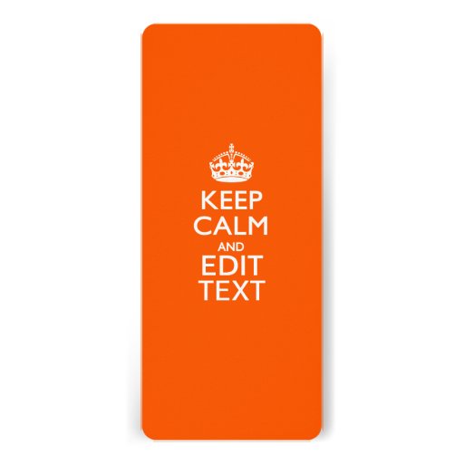 Personalized KEEP CALM AND Edit Text Orange Custom Invitations (front side)