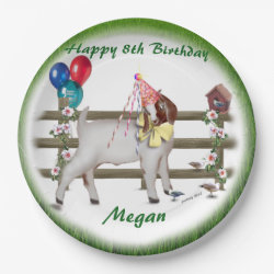 Personalized Kid Goat Theme Birthday Party Plates 9 Inch Paper Plate