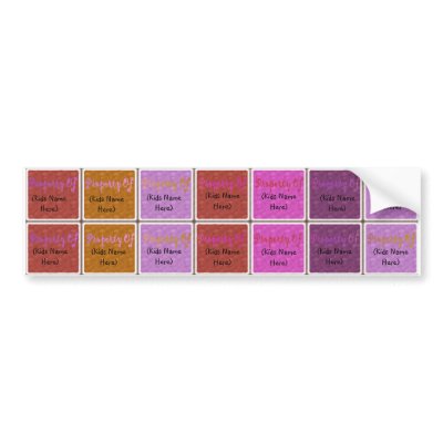 Personalized Kids Name Labels; Waterproof Stickers Bumper Sticker by cutencomfy