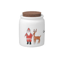 Personalized Kids Santa Claus Cookie Jar Candy Dish