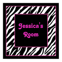 Personalized Kids Zebra Wall Decor posters