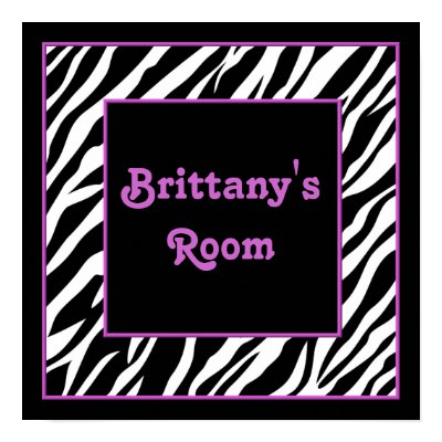 Personalized Kids Zebra Wall Decor Posters by randomocity