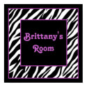 Personalized Kids Zebra Wall Decor posters