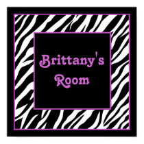 Personalized Kids Zebra Wall Decor posters