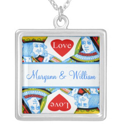 Personalized King Queen Hearts Love Jewelry