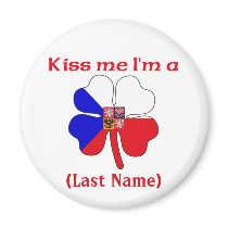 Personalized Kiss Me I'm Czech, (Last Name) magnets