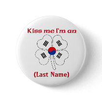 Personalized Kiss Me I'm Korean Button by KissMeTshirts Personalized Kiss Me I'm Korean Button