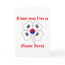 Personalized Kiss Me I'm Korean Greeting Card by KissMeTshirts Personalized Kiss Me I'm Korean Greeting Card