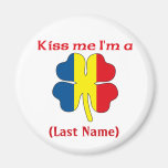 Personalized Kiss Me I'm Romanian Customized Magne Magnets