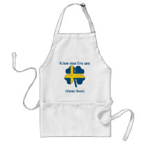 Personalized Kiss Me I'm Swedish Apron by KissMeTshirts Personalized Kiss Me I'm Swedish Apron