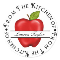 Personalized Kitchen Baking Stickers- Apple