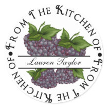 Personalized Kitchen Baking Stickers- Blackberries