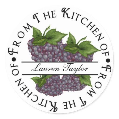 Personalized Kitchen Baking Stickers- Blackberries
