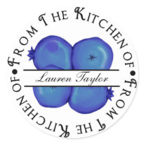 Personalized Kitchen Baking Stickers- Blueberries