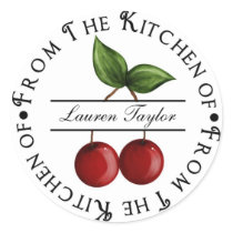 Personalized Kitchen Baking Stickers- Cherries