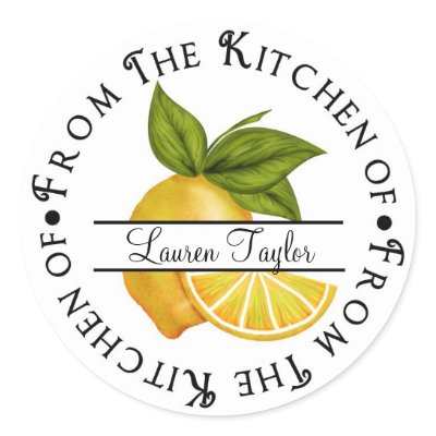 Personalized Kitchen Baking Stickers- Lemons