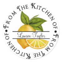 Personalized Kitchen Baking Stickers- Lemons