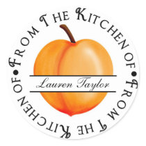 Personalized Kitchen Baking Stickers- Peach