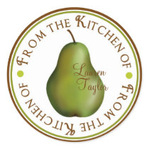 Personalized Kitchen Baking Stickers- Pears