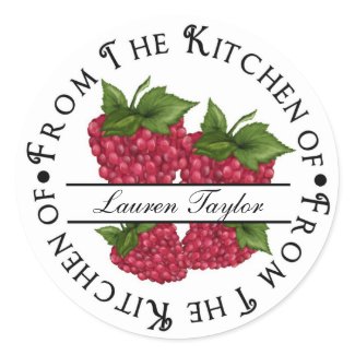 Personalized Kitchen Baking Stickers- Raspberries sticker